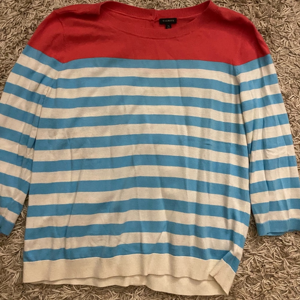 Seriously, cute cotton sweater! But wait! Did you see the back?! Buttons! Cute